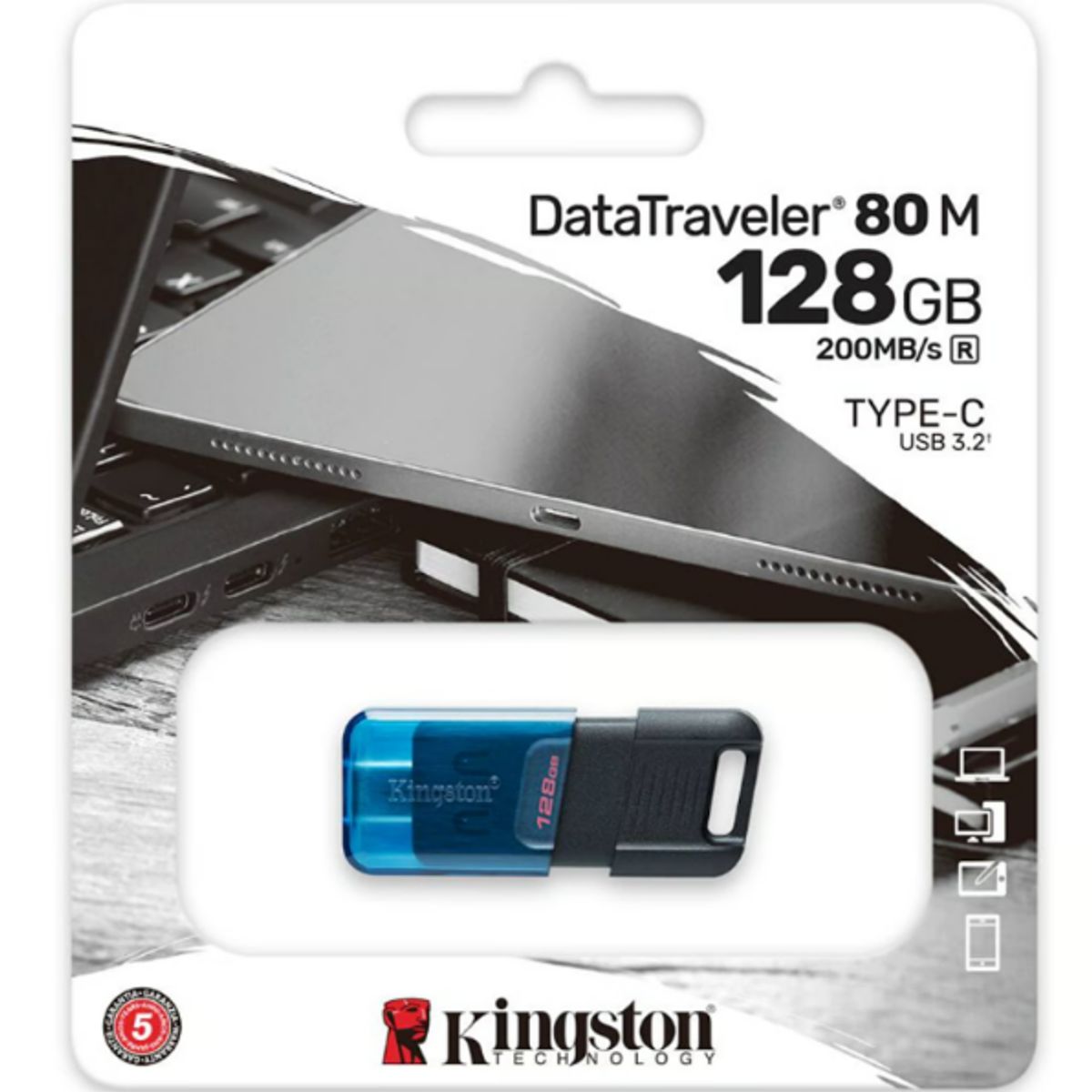 KINGSTON - MEMORIA KINGSTON USB 3.2 DT80M 128GB TIPO C