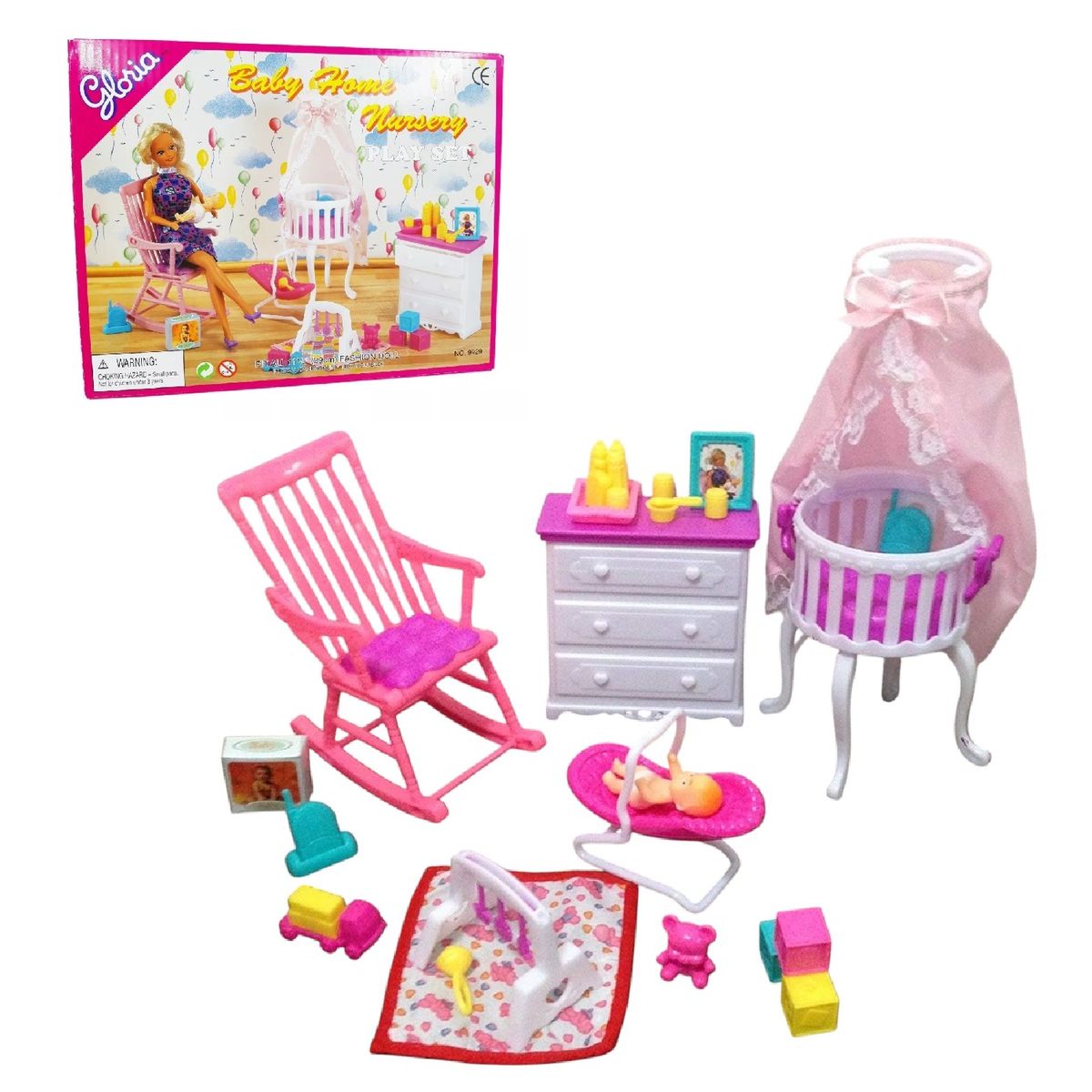 GENERICO - Nuevo Juego De Dormitorio Bebe Para Muñeca