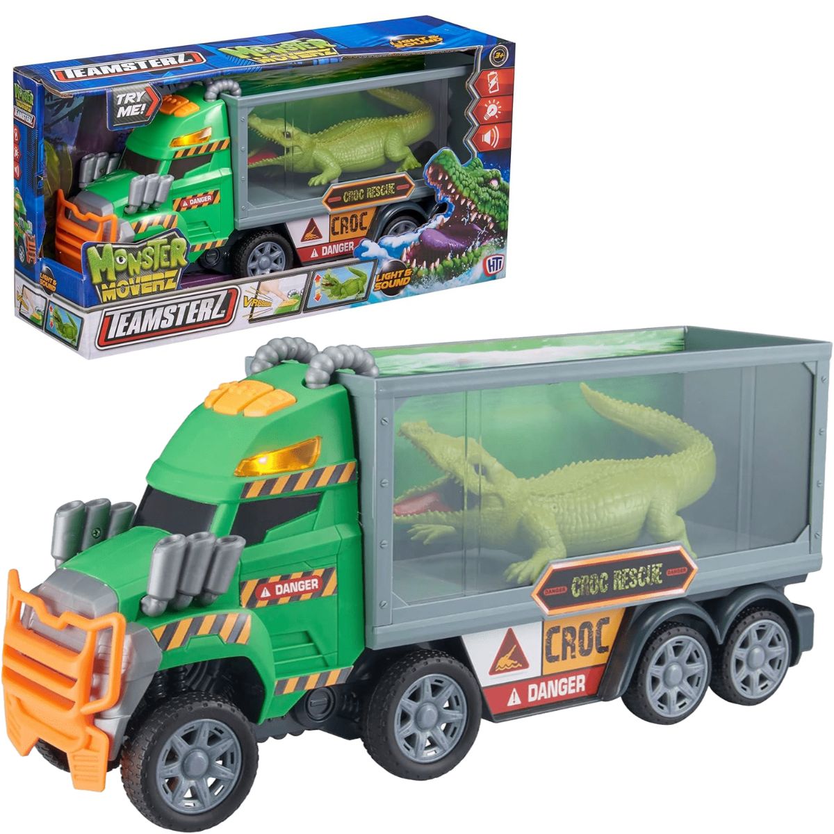 TEAMSTERZ - Juguete Carro Monster Rescate Cocodrilo Teamsterz
