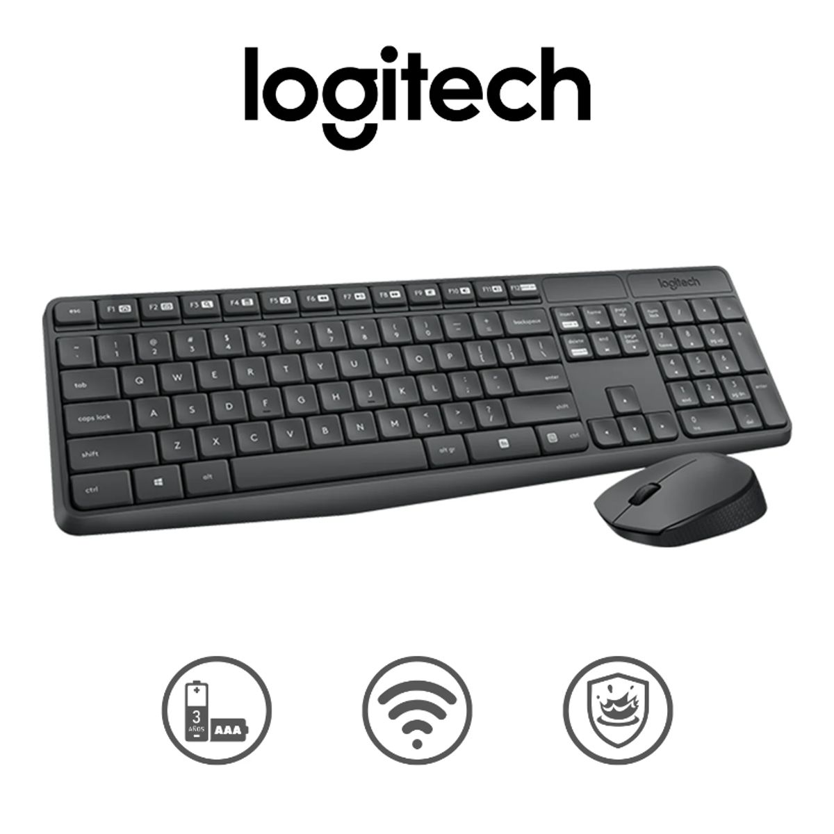 LOGITECH - KIT LOGITECH TECLADO Y MOUSE MK235 Wireless