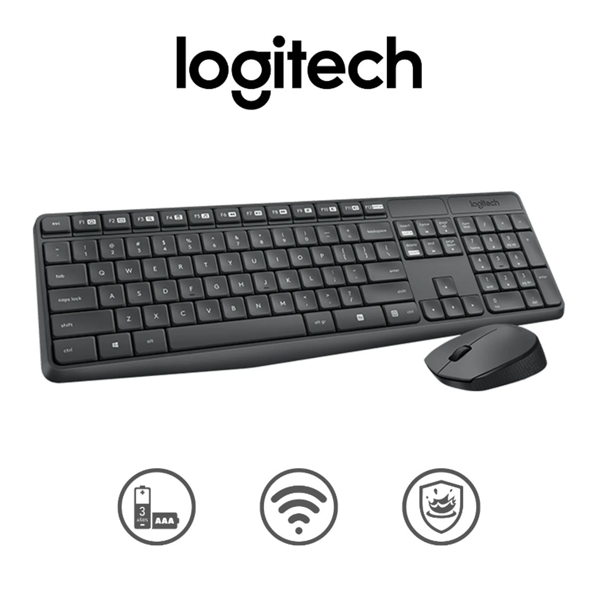 LOGITECH - KIT LOGITECH TECLADO Y MOUSE MK235 Wireless