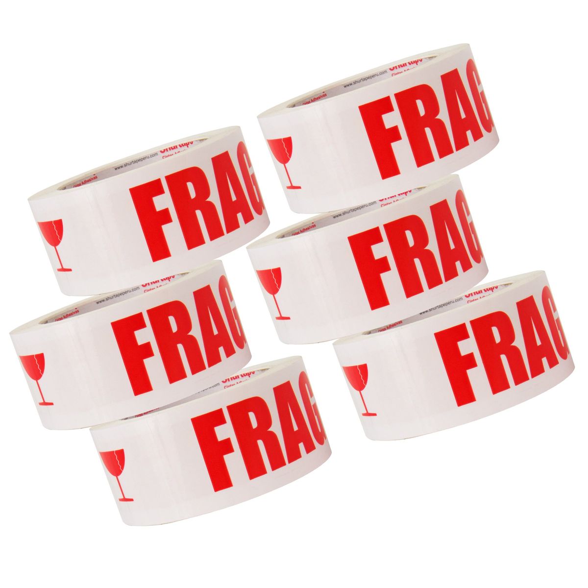 SHURTAPE - Cinta de Embalaje Frágil + Copa 2" x 110 Yds - Pack x 6