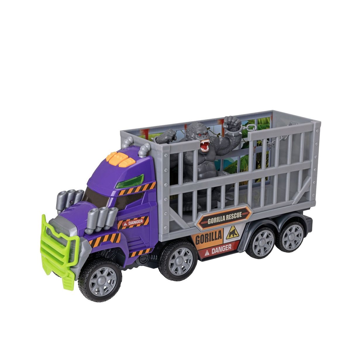 TEAMSTERZ - Juguete Carro Monster Transporta Gorila Teamsterz