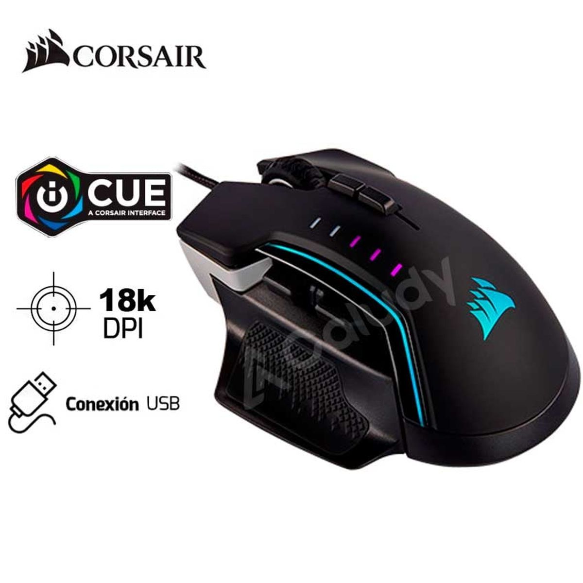 CORSAIR - Mouse gamer Corsair GLAIVE RGB PRO Alumínio