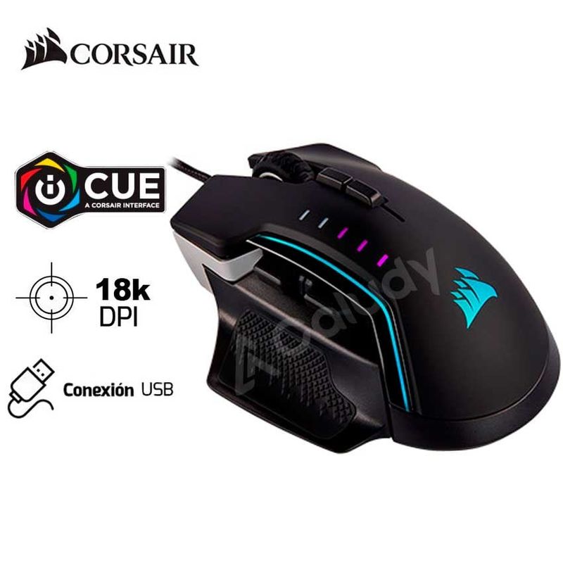 CORSAIR - Mouse gamer Corsair GLAIVE RGB PRO Alumínio