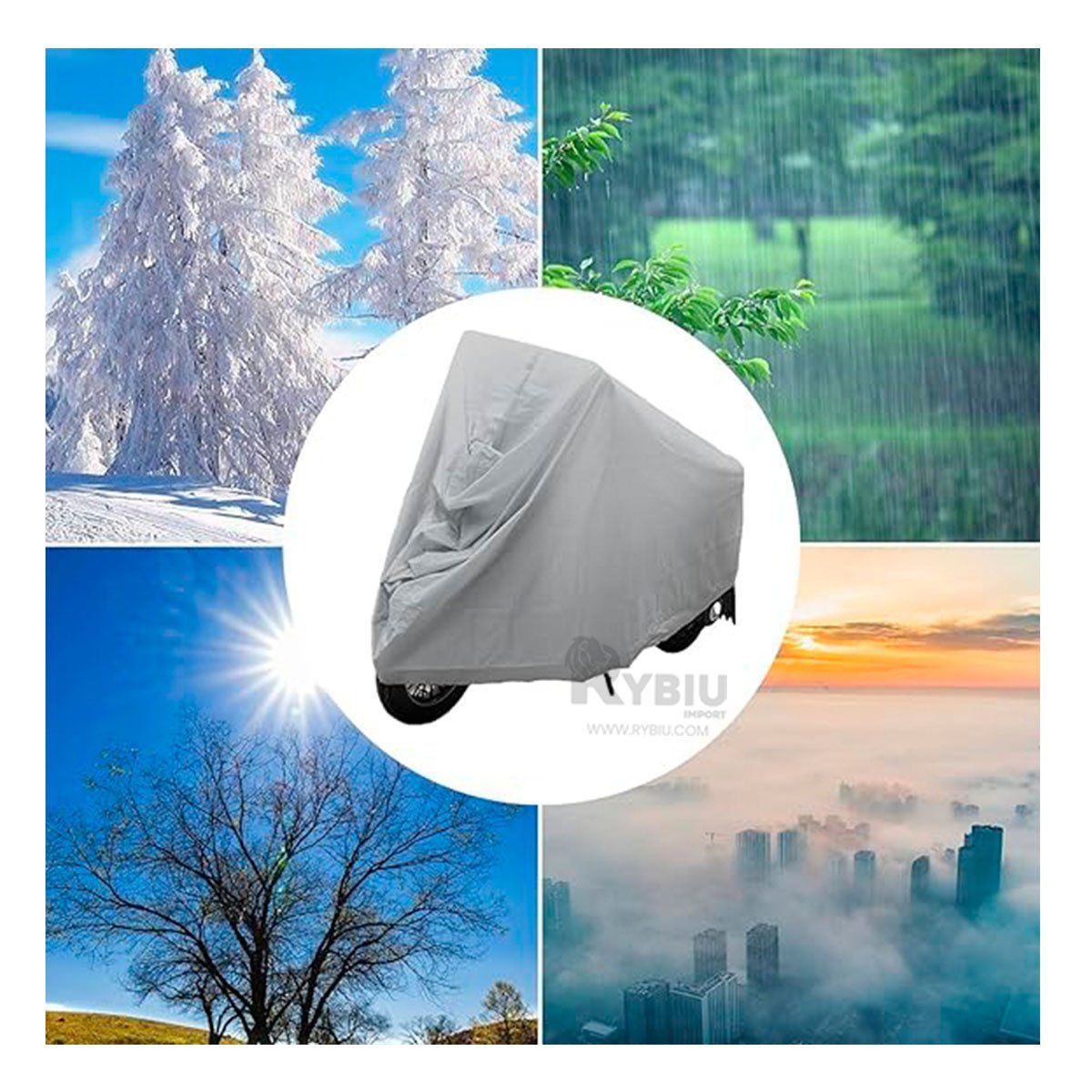RYBIU IMPORT - Funda para Motocicleta Protege Contra Rayones en Plomo