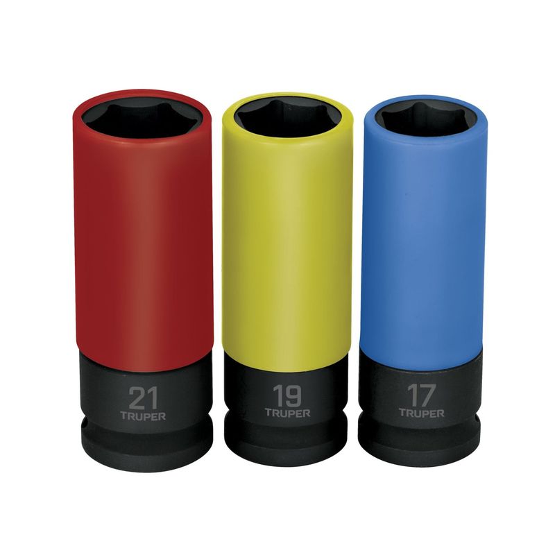 TRUPER - Dados de impacto largos 12 protección plástica 6p mm Truper