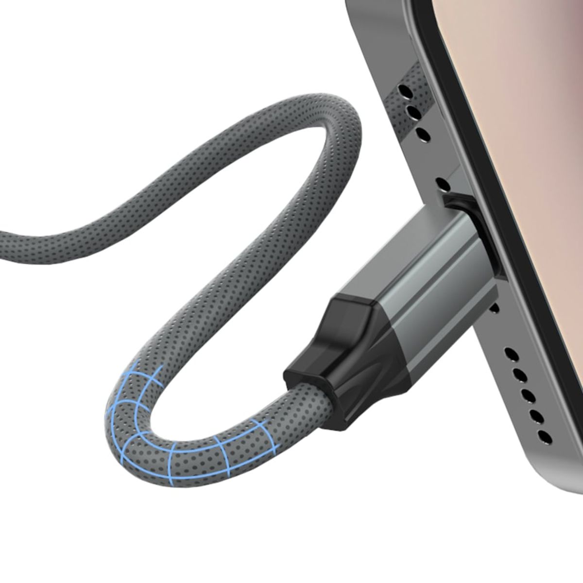 LDNIO - Cable Compatible con iPhone LC441I USB-C a Lightning 30w 1m Gris