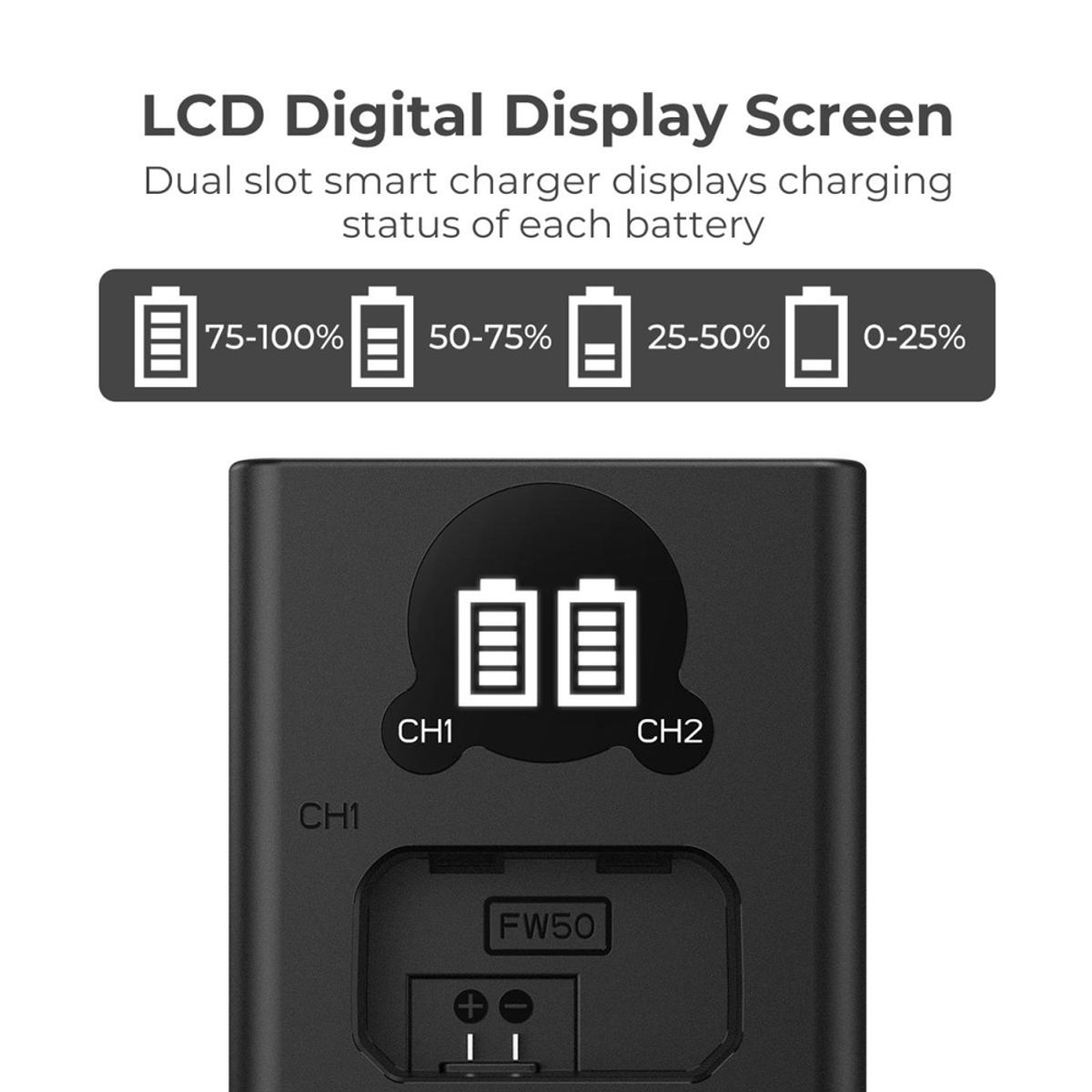 K&F CONCEPT - Cargador para Bateria NP-FW50 K&F Concept  KF28.0009V1