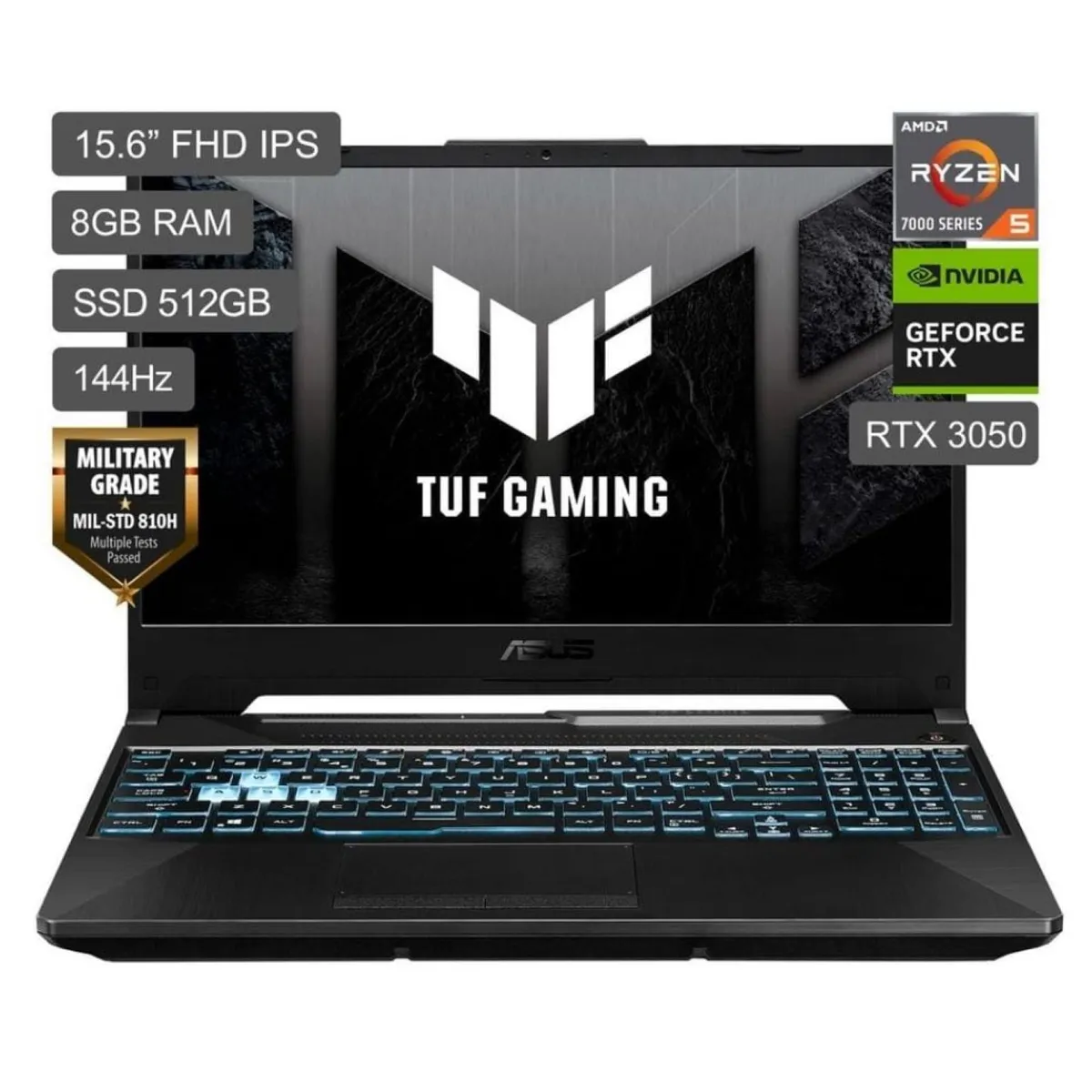 ASUS - Laptop Asus TUF FA506NC-HN011W R5 7535HS 8gb 512gb 4G Video RTX 3050 15.6 FHD Window 11 Home Negro