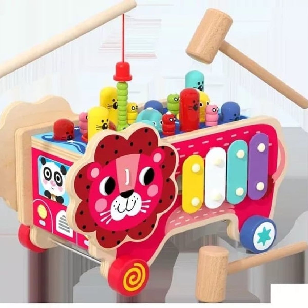 GENERICO - León Didáctico de Madera Multifuncional 7 en 1