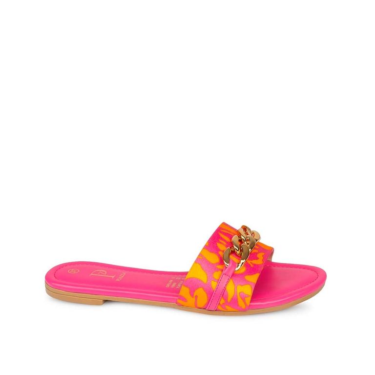 Sandalia Slide Casual MULTI-2522 Fucsia Viale Cuero VIALE