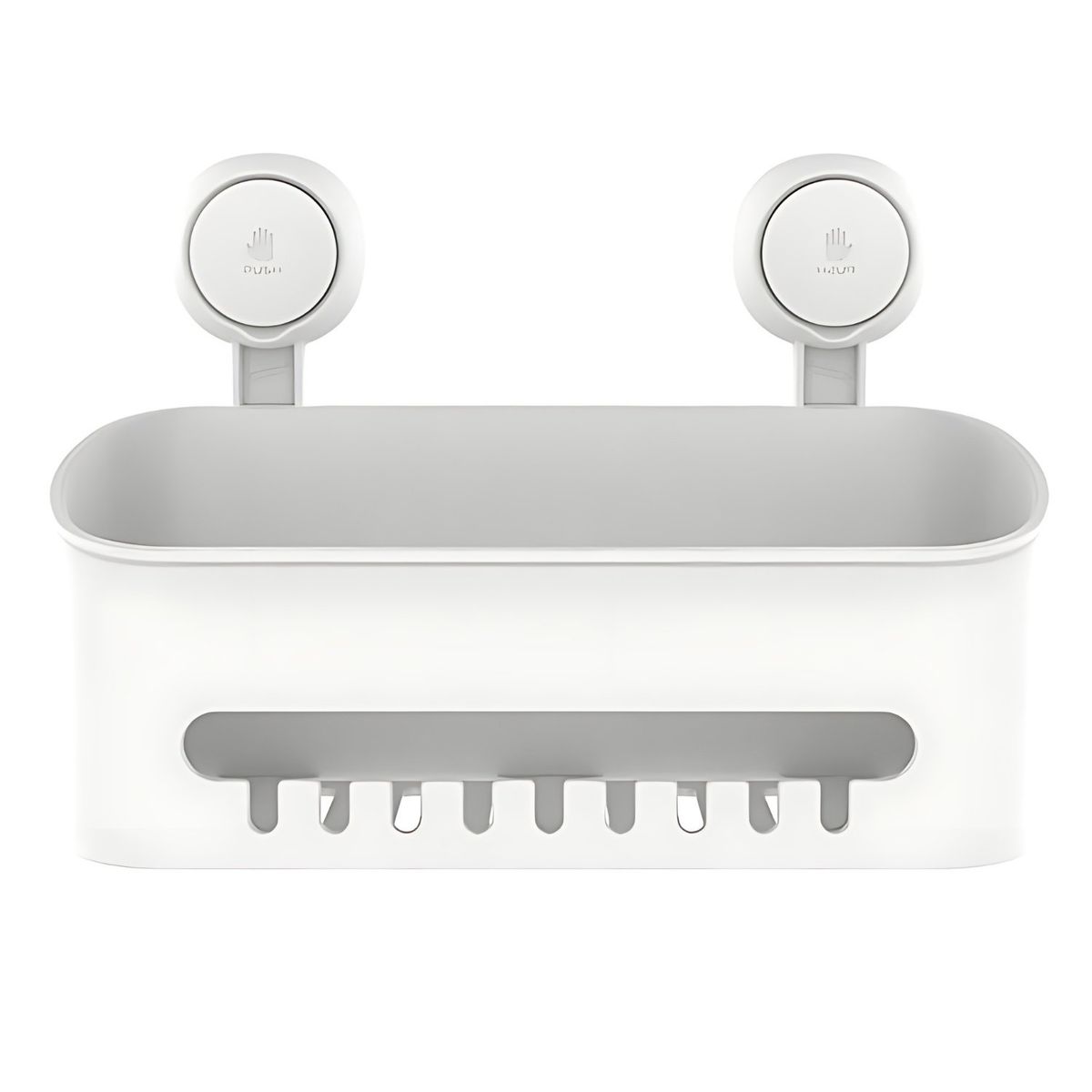 GENERICO - Organizador rectangular con ventosas de succión al vacío - blanco