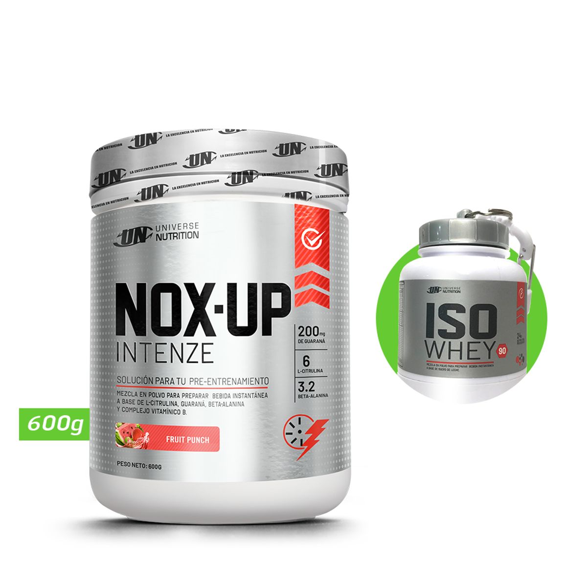 UNIVERSE NUTRITION - Nox up intenze 600gr pre entreno un fruit punch + regalos