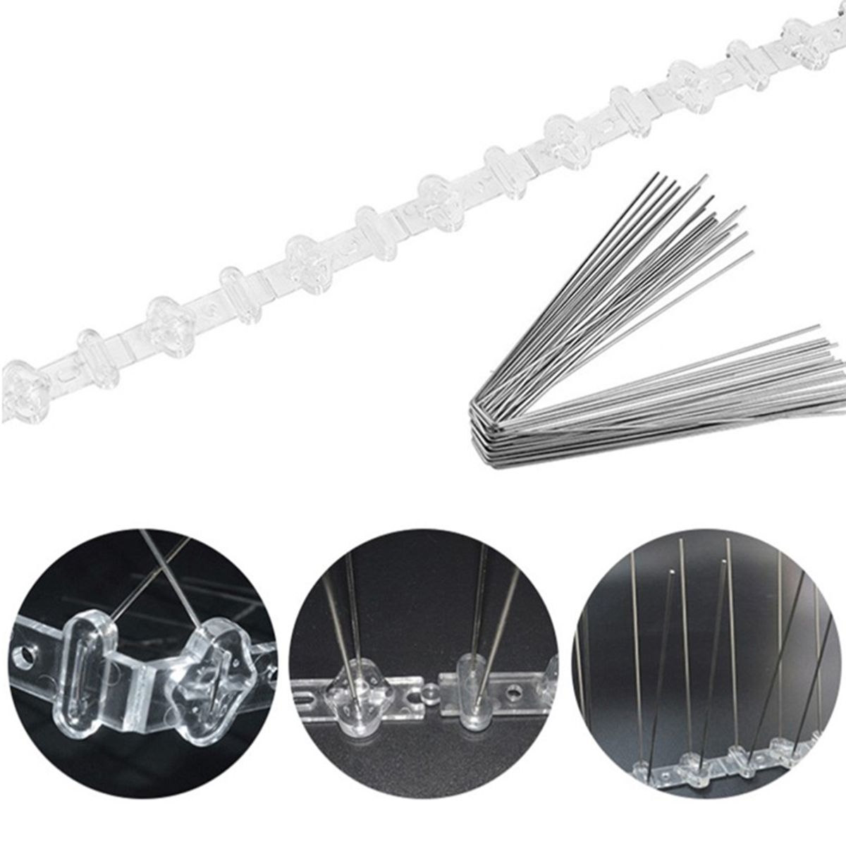 GENERICO - PACK DE 5 AHUYENTADORES REPELENTE PARA AVE PALOMA 50 CM 60 PÚAS