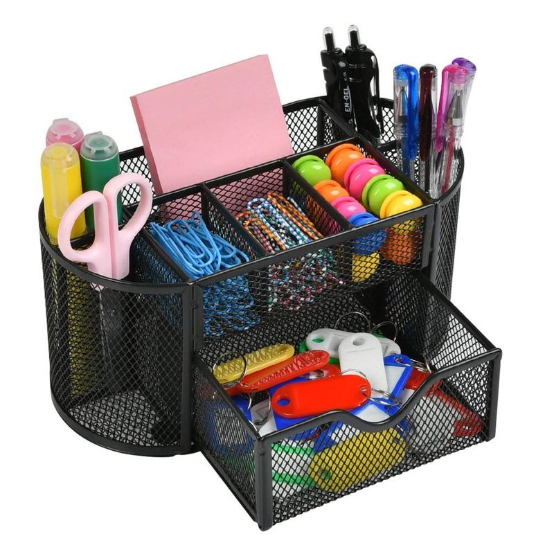 GENERICO - Organizador de escritorio de malla metal oficina papelería