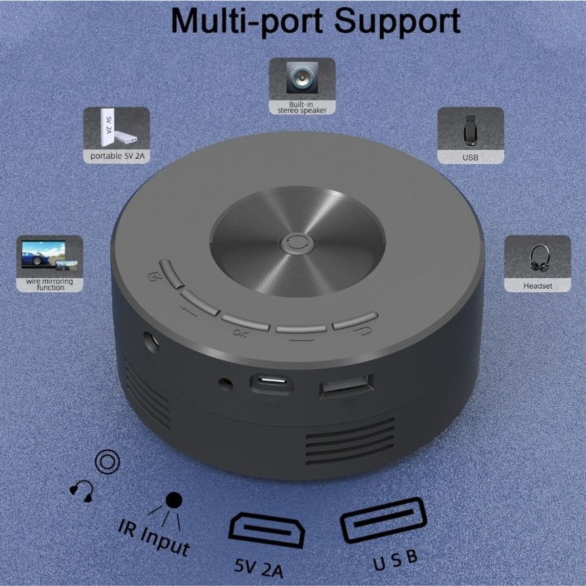 GENERICO - Mini Proyector Inteligente YT200 Cine en Casa Portátil