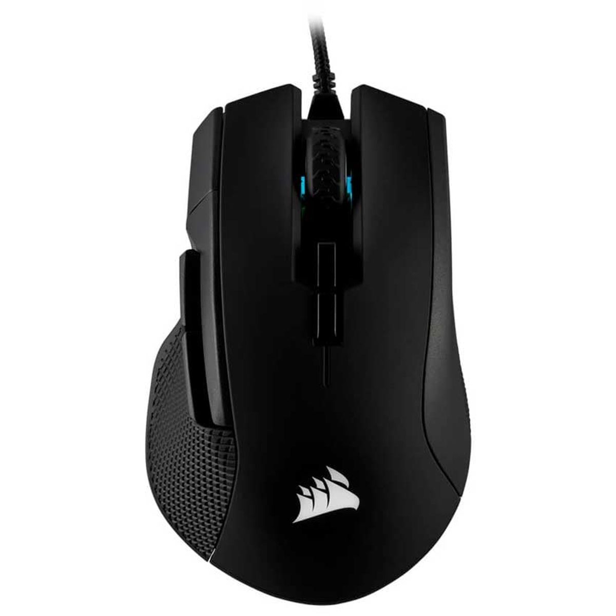 CORSAIR - Mouse Corsair Ironclaw RGB Gaming, 18 000 dpi, 7 botones, Negro, USB.