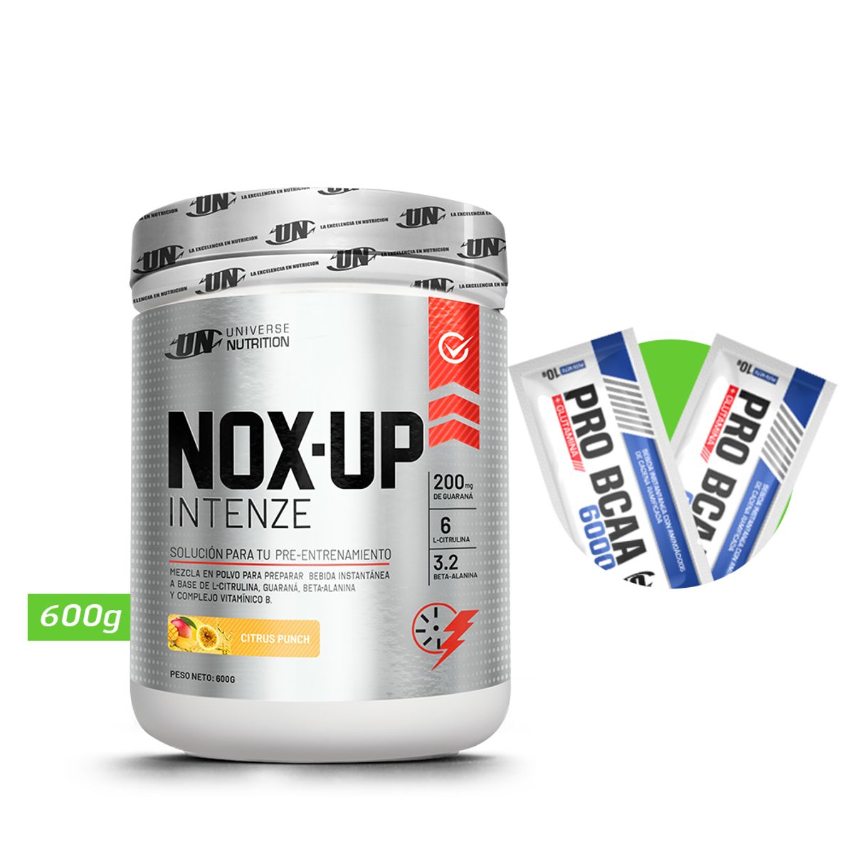 UNIVERSE NUTRITION - Nox up intenze 600gr pre entreno un citrus punch + regalos
