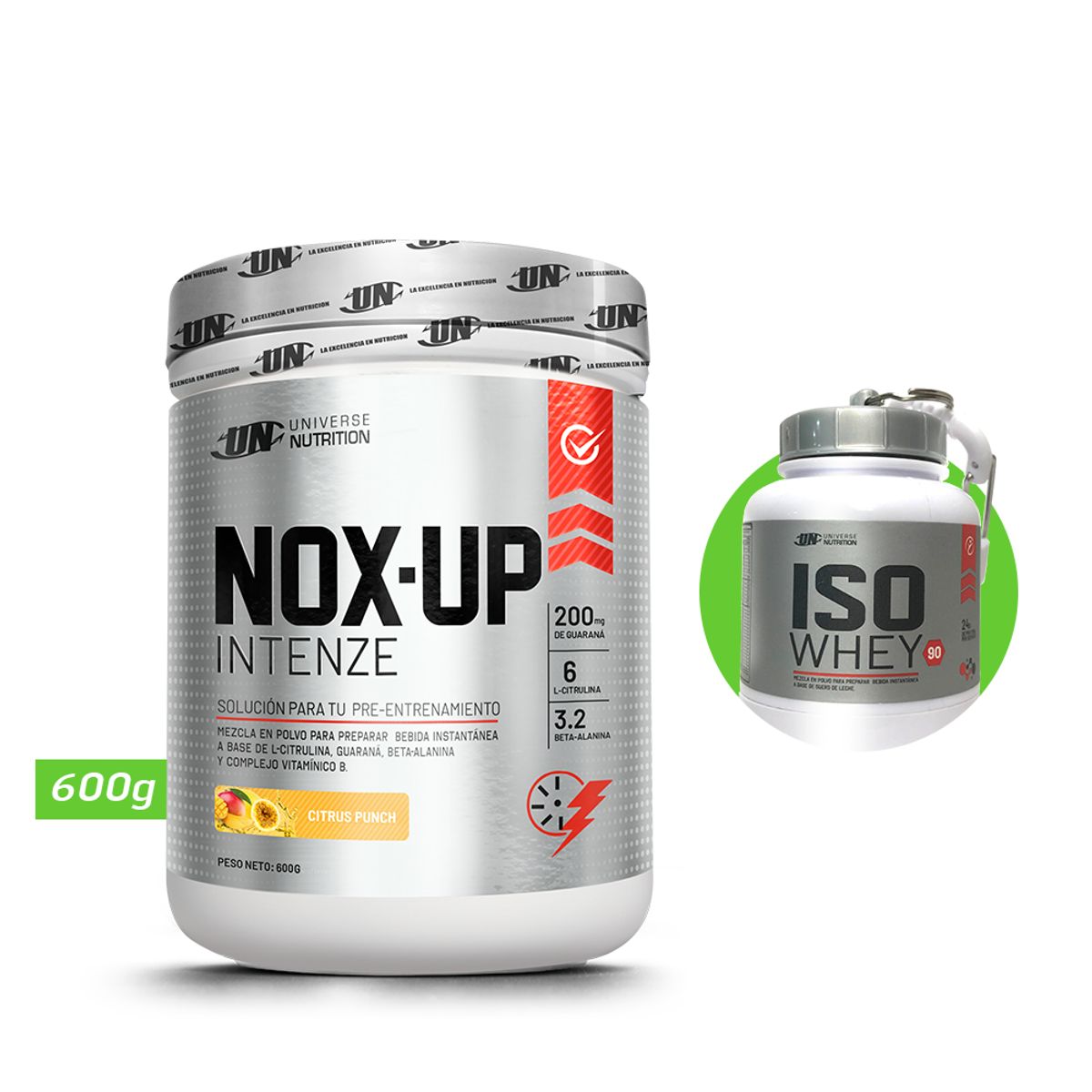 UNIVERSE NUTRITION - Nox up intenze 600gr pre entreno un citrus punch + regalos