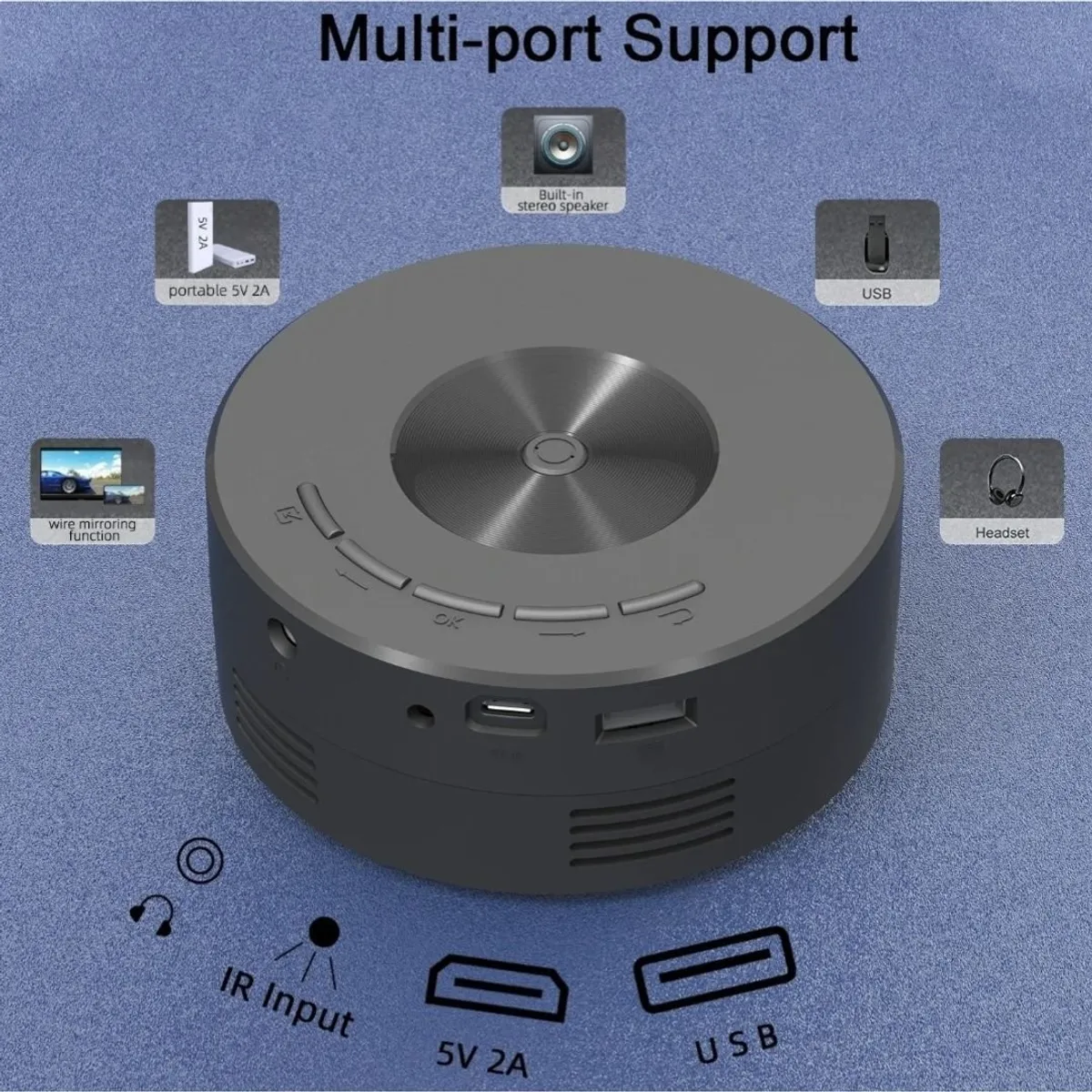 GENERICO - Mini Proyector Inteligente YT200 Cine en Casa Portátil