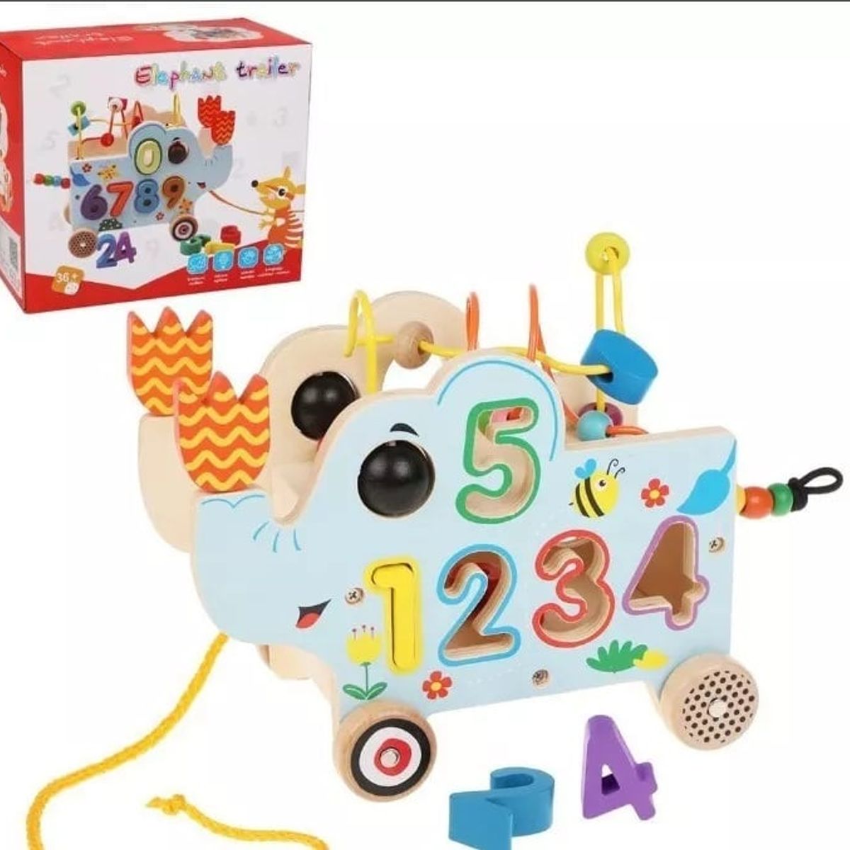 GENERICO - Elefante de Encaje Didáctico Sensorial Montessori