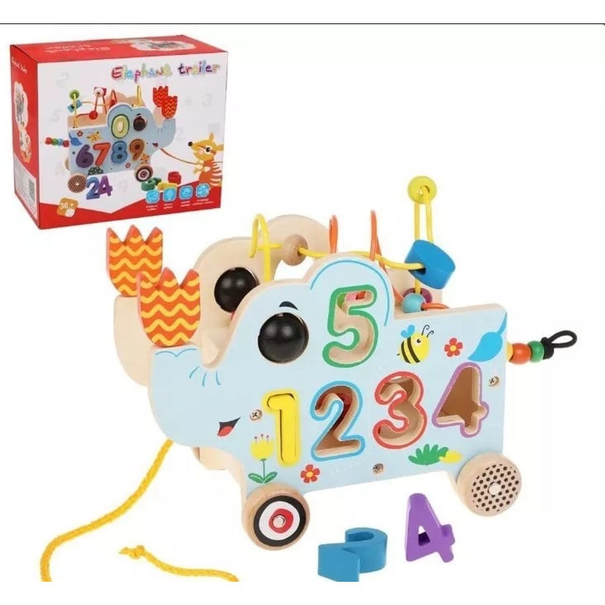 GENERICO - Elefante de Encaje Didáctico Sensorial Montessori