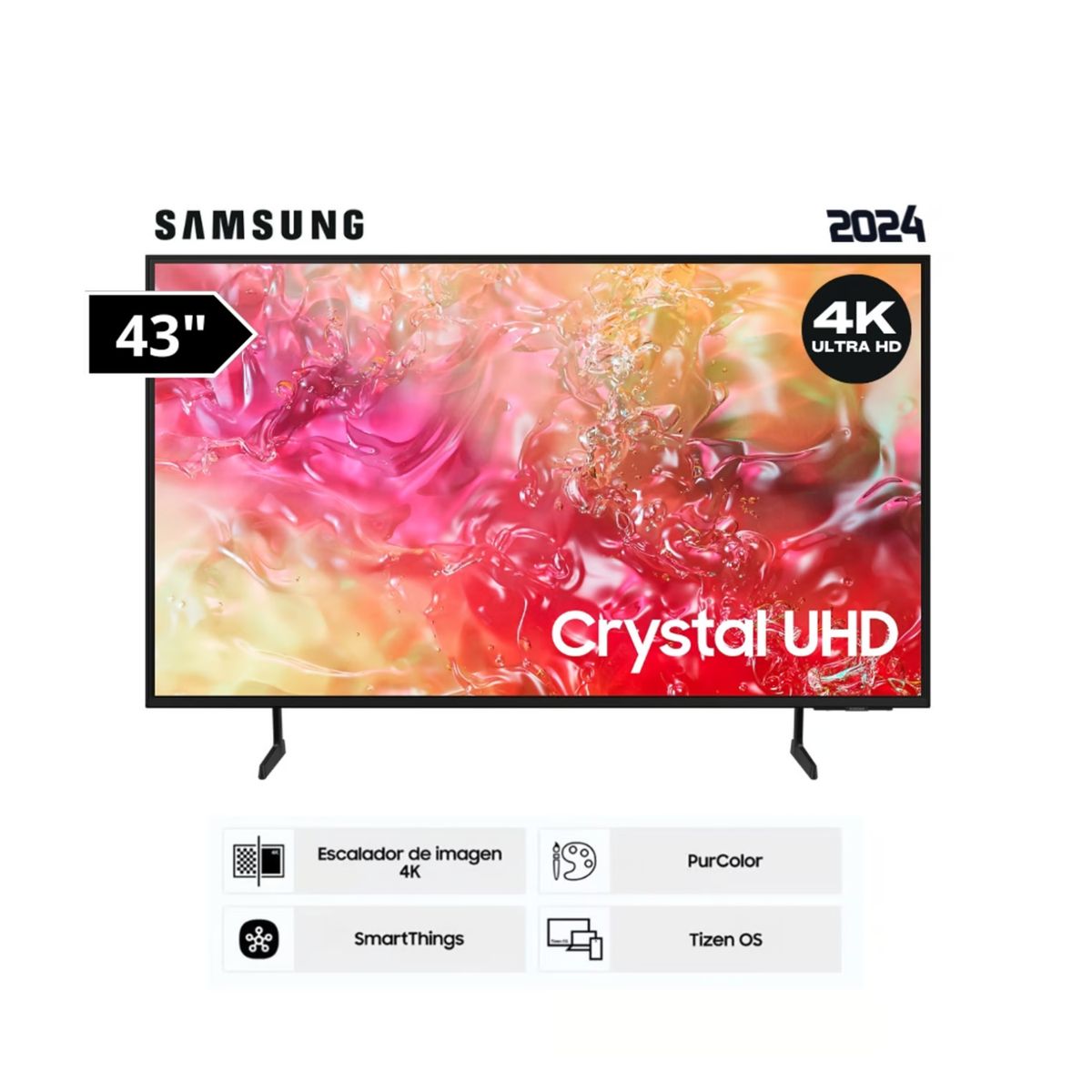 SAMSUNG - Televisor Samsung LED 43 Crystal UHD 4K 43DU7000 (2024)