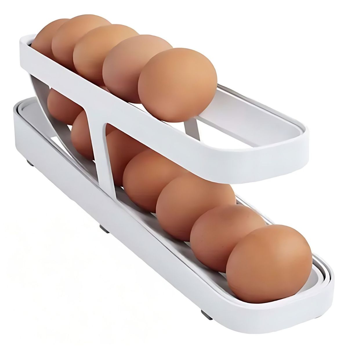 GENERICO - Dispensador de huevos 2 niveles organizador para refrigerador