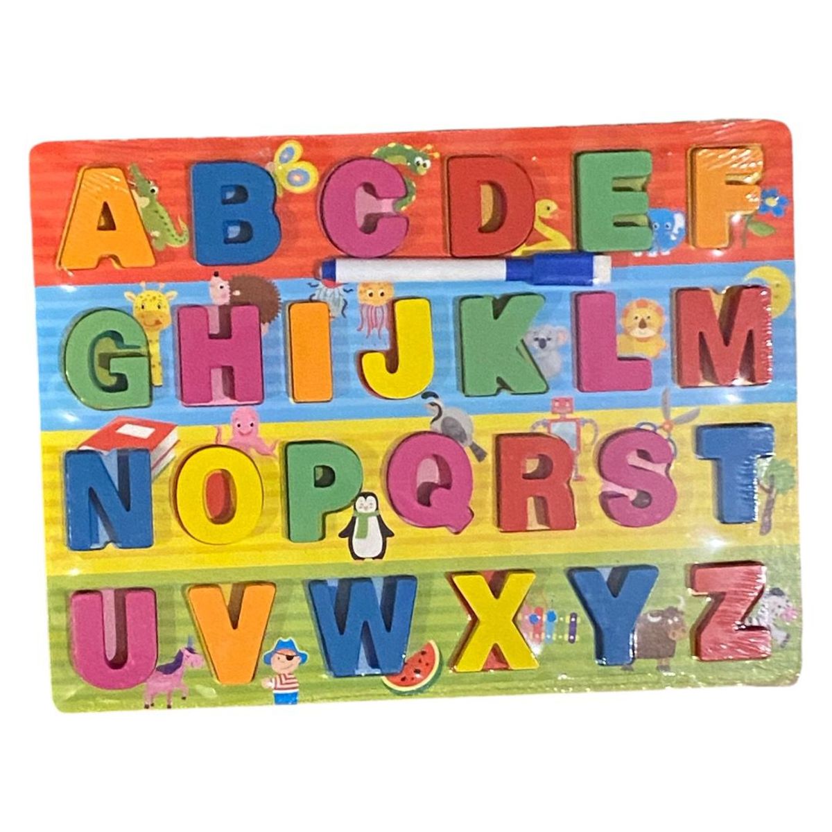 GENERICO - Rompecabezas de Madera de Abecedario Alfabeto