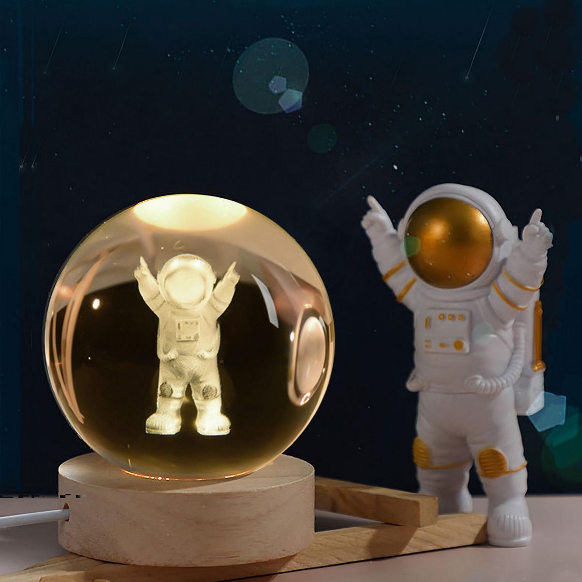 GENERICO - Lámpara De Cristal 3D LED Modelo Astronauta