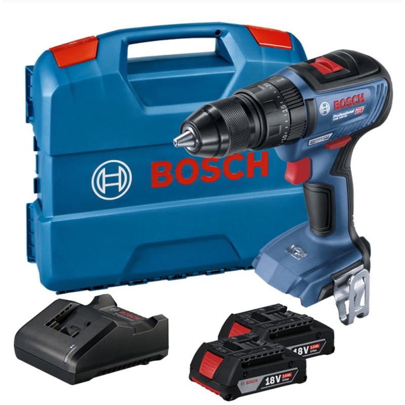 BOSCH - Taladro Percutor 1/2" 18V Brushless 2 Bat + Carg Bosch GSB 18V-50