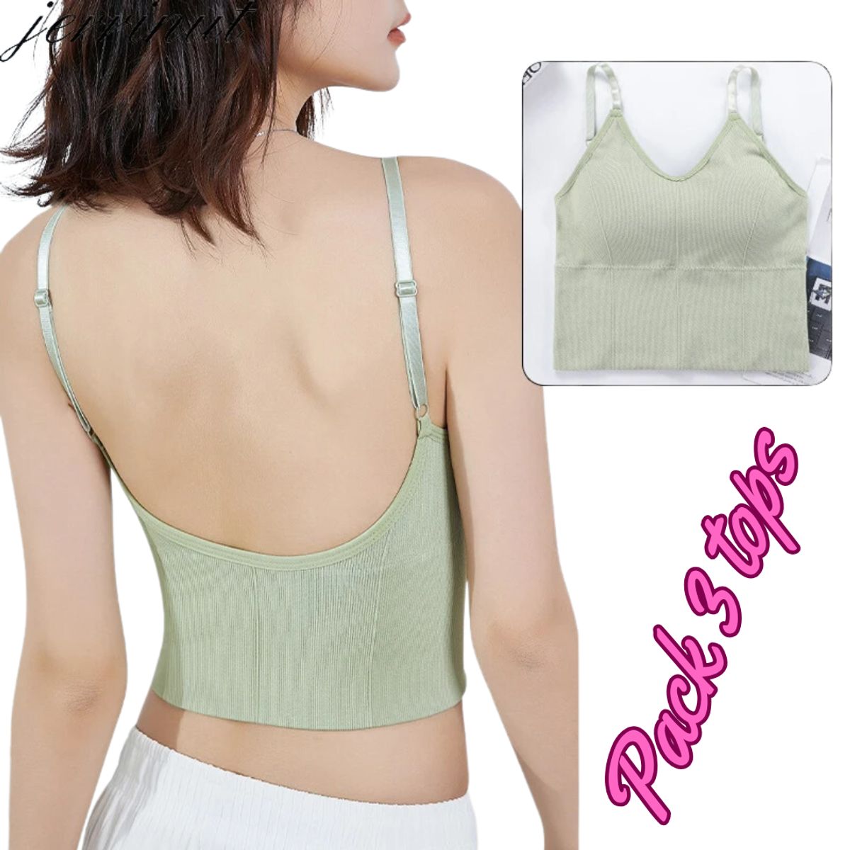 GENERICO - PACK DE 3 BRALETTES TOP DEPORTIVO