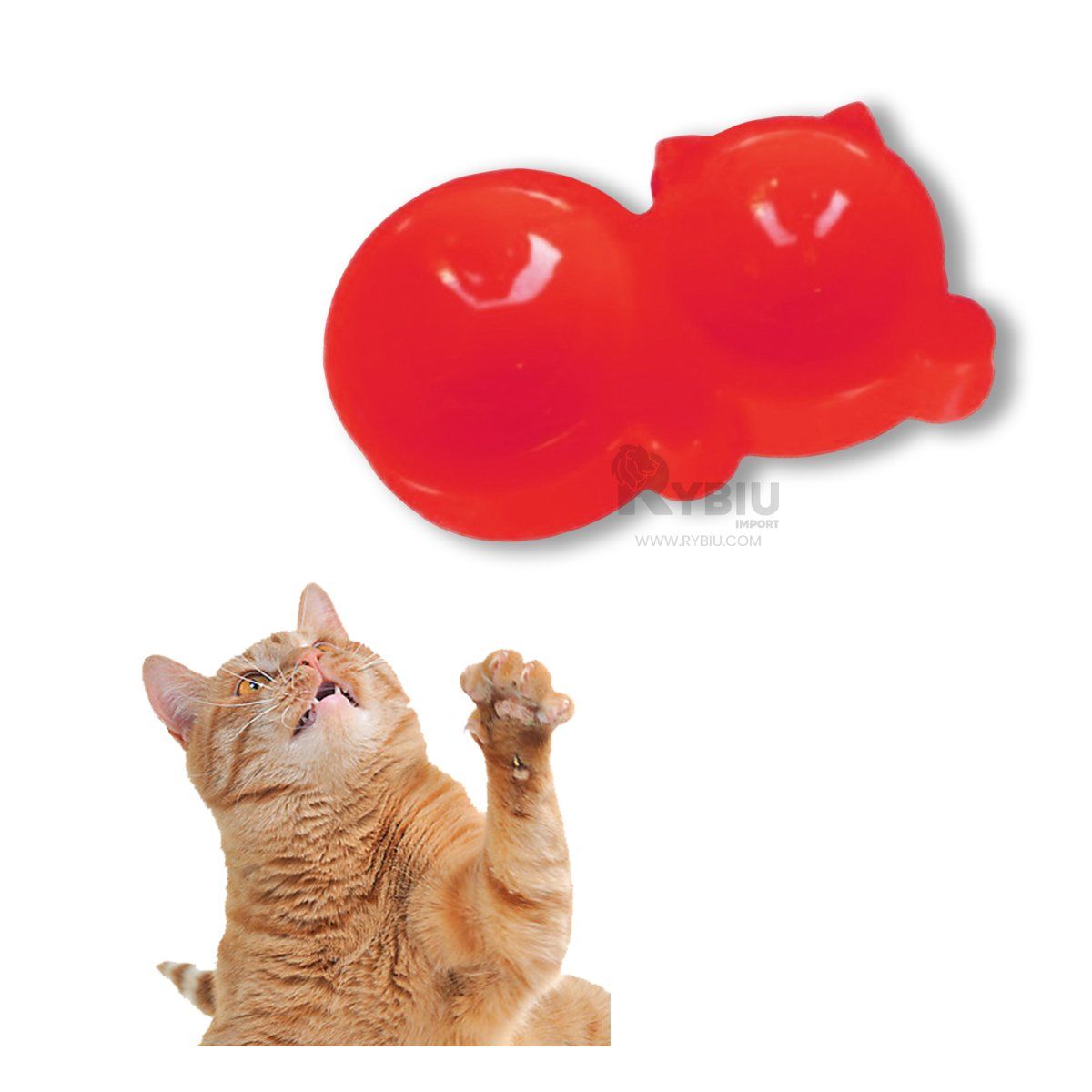 GENERICO - Comedero para Cat Doble en Talla M en Rojo Y+Gift Stickers