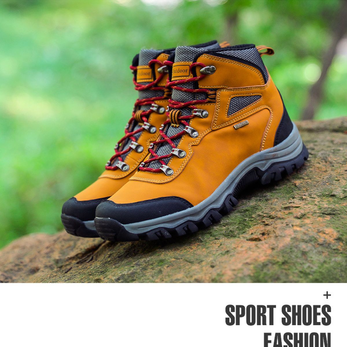 BLWOENS - Zapatos de trekking de invierno para hombres Zapatillas - Amarillo