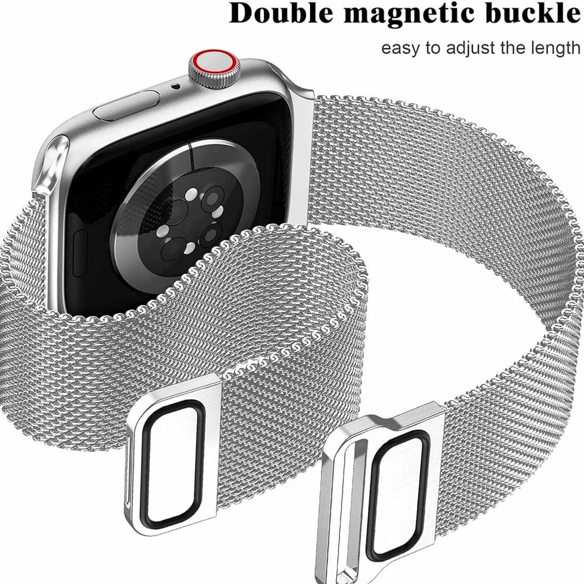 GENERICO - Correa de Metal Plateado Magnético para Apple Watch Ultra 49mm