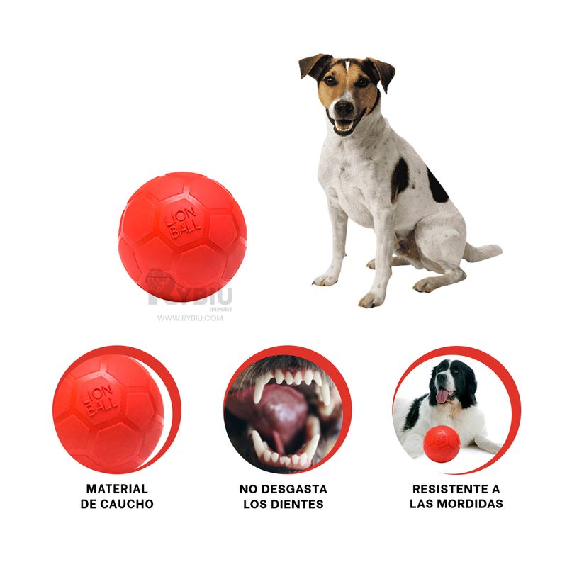 RYBIU IMPORT - Balon para Perro Sencillo en Rojo Y+Banderitas Adhesivas