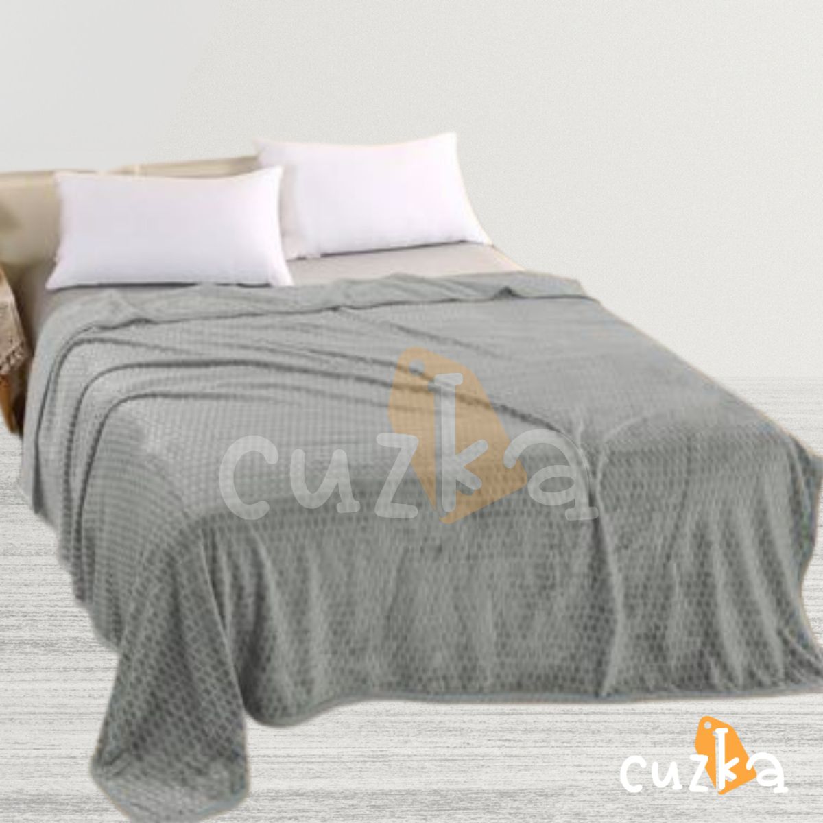 CASATEX - Manta polar delgada a cuadros QUEEN Gris Claro