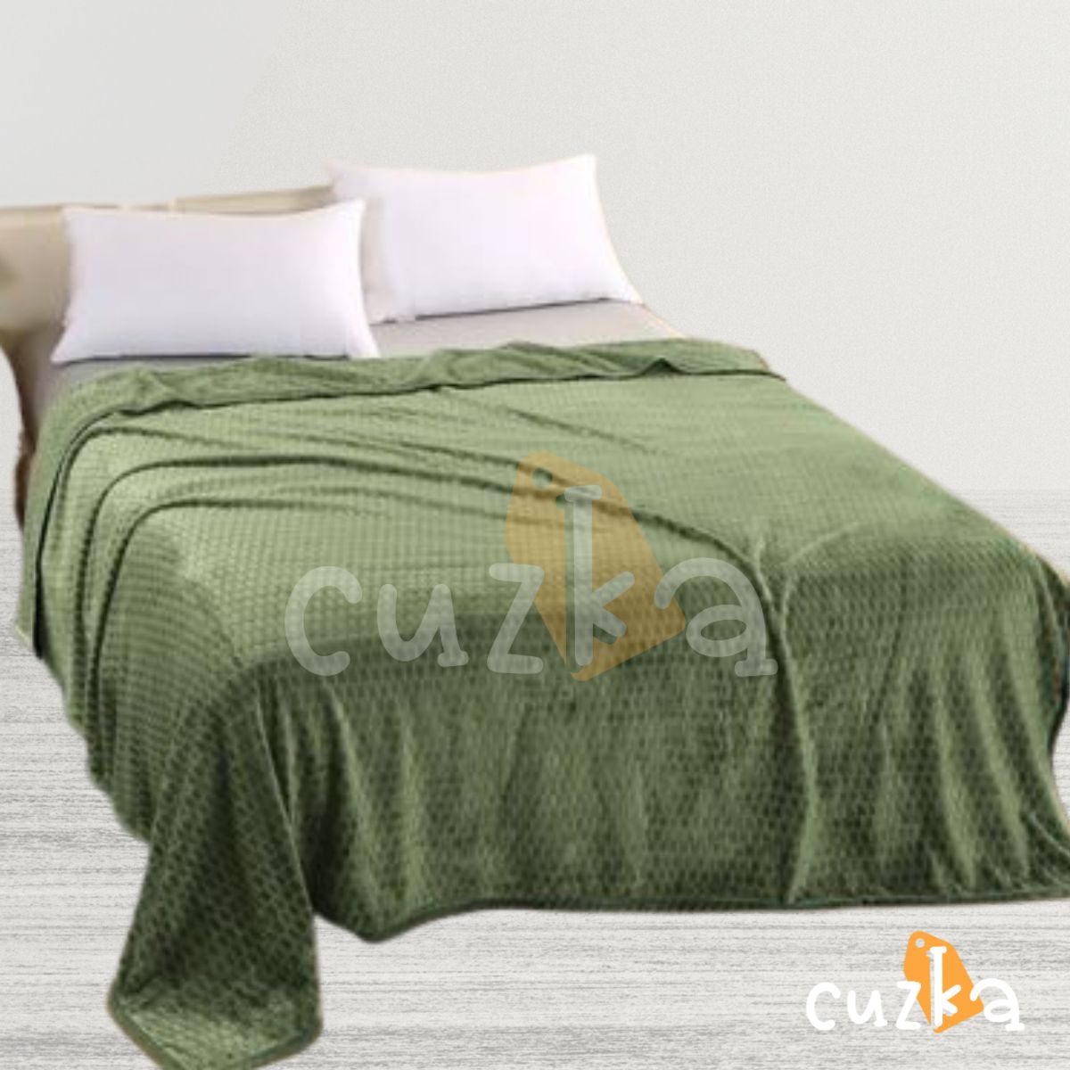 CASATEX - Manta polar delgada a cuadros QUEEN Green