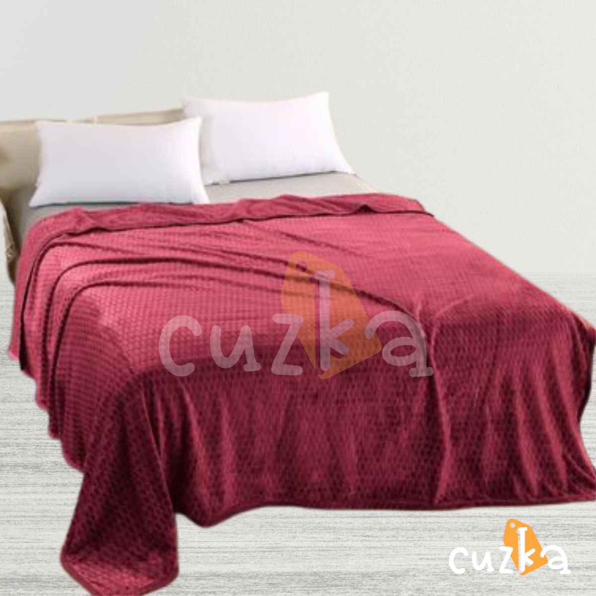 CASATEX - Manta polar delgada a cuadros QUEEN Guinda