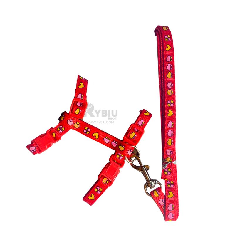 GENERICO - Arnes para Conejo de Paseo Delgado de Color Rojo