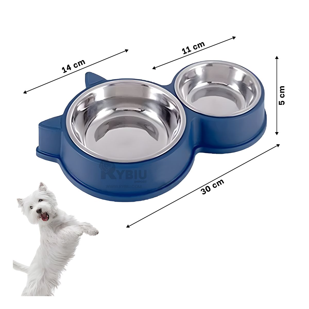 GENERICO - Comedor Pet para Gato en Tono Azul Y+Ligas de Regalo