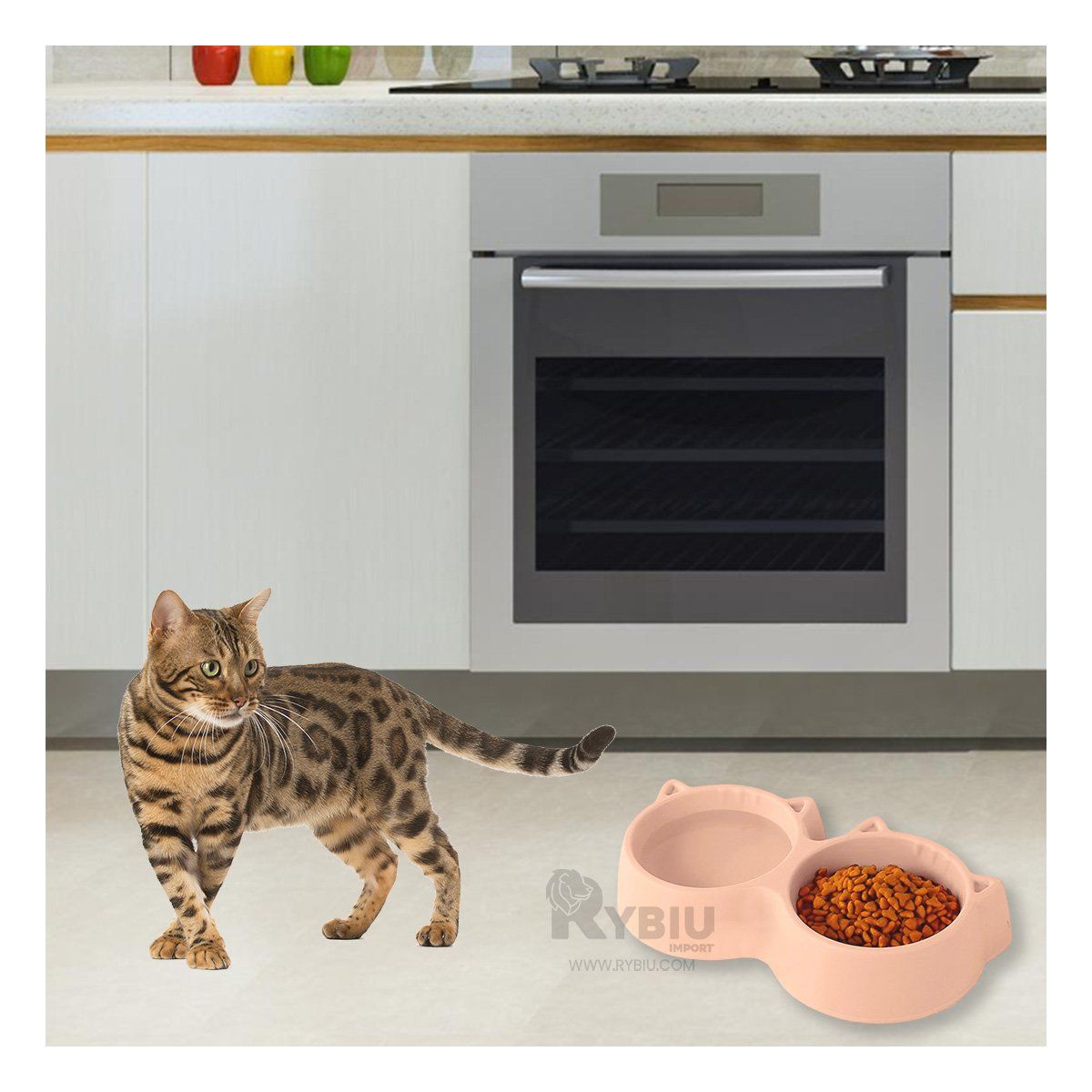 GENERICO - Plato Resistente para Gatos Doble en Carne Y+Papel de Regalo