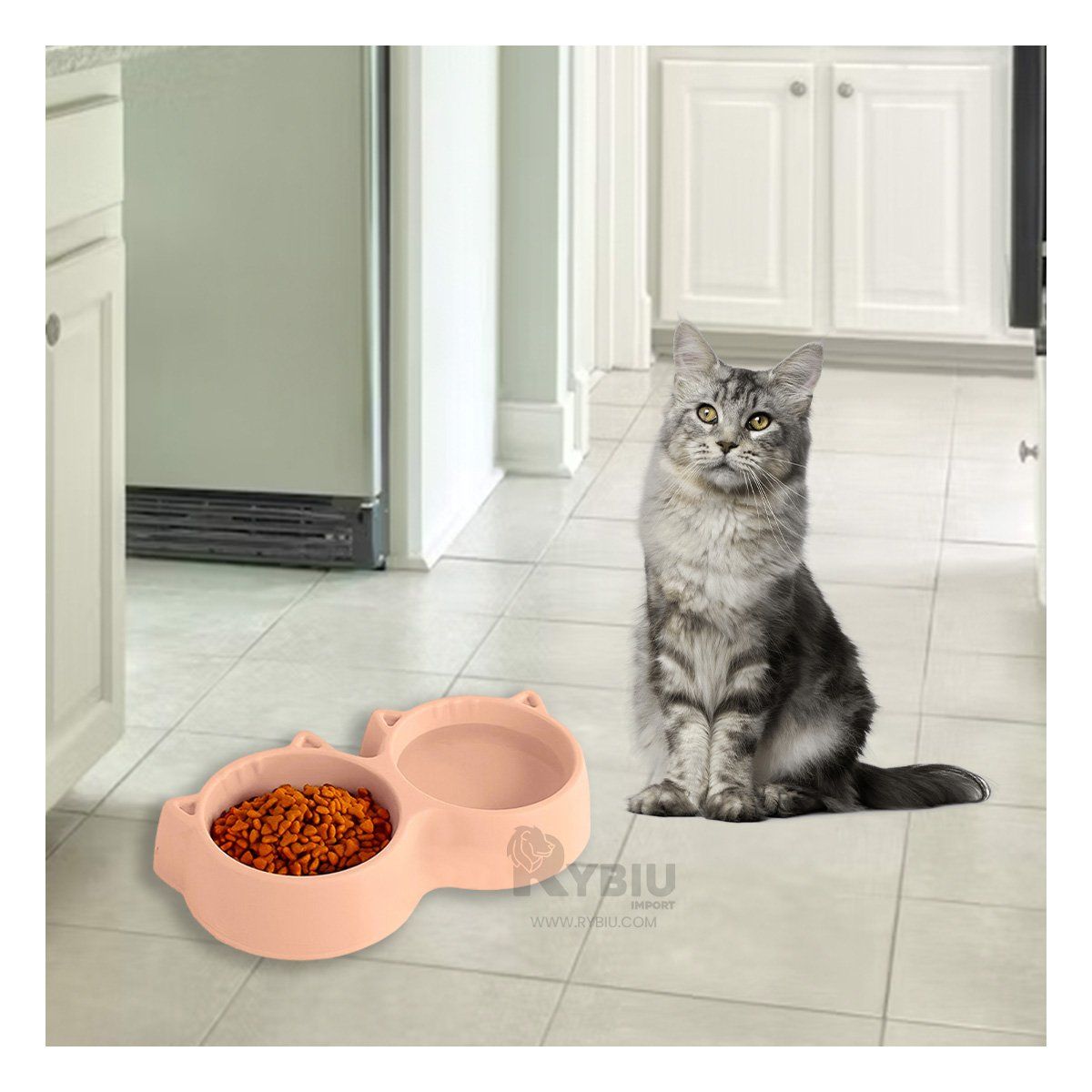 GENERICO - Plato Resistente para Gatos Doble en Carne Y+Papel de Regalo