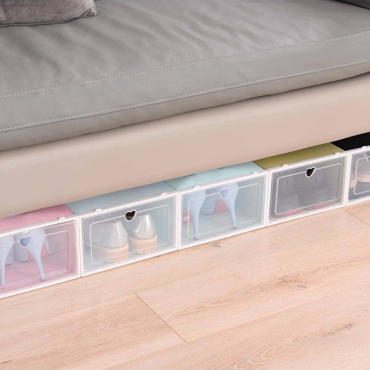 GENERICO - PACK 6 UNIDADES ORGANIZADOR DE ZAPATO CAJA ORGANIZADORA VERDE