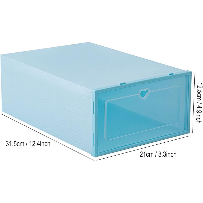 GENERICO - PACK 12 UNIDADES ORGANIZADOR DE ZAPATO CAJA ORGANIZADORA CELESTE