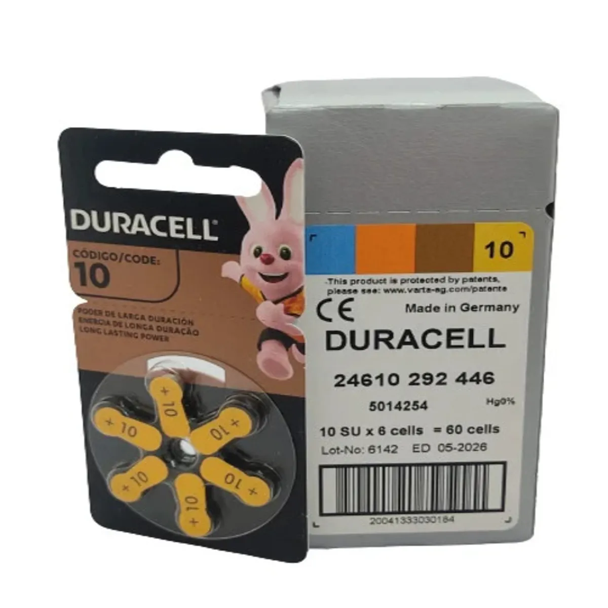 DURACELL - PILAS PARA AUDIFONOS DURACELL 10 CAJA  60 UND (10 BLISTER x 6 PILAS)