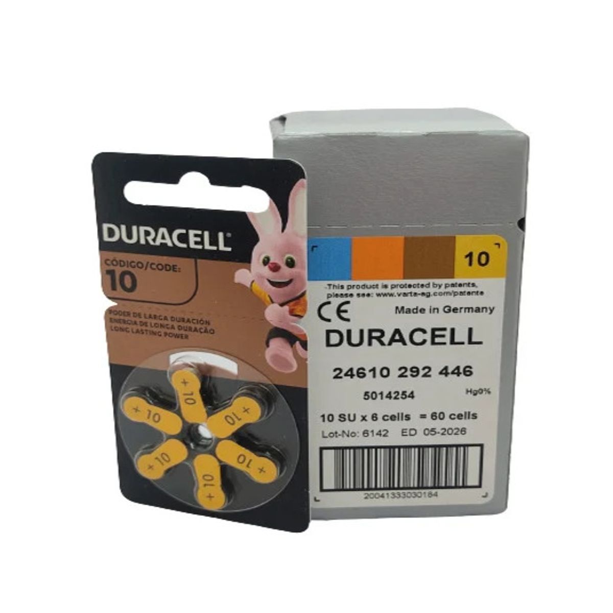 DURACELL - PILAS PARA AUDIFONOS DURACELL 10 CAJA  60 UND (10 BLISTER x 6 PILAS)