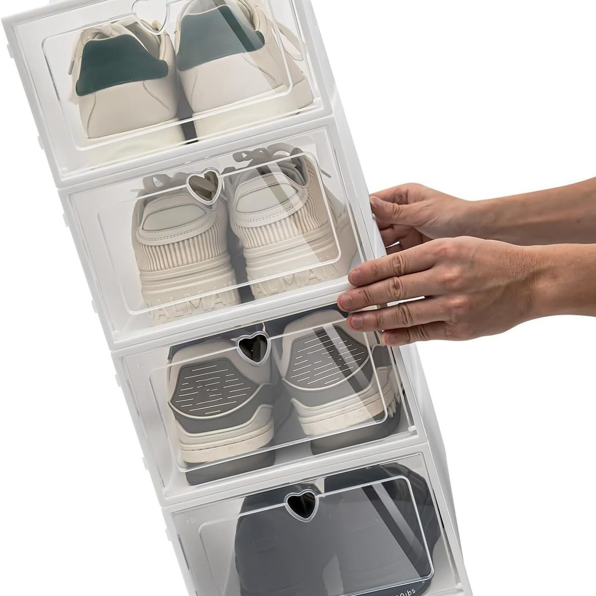 GENERICO - PACK 3 UNIDADES ORGANIZADOR DE ZAPATO CAJA ORGANIZADORA BLANCO