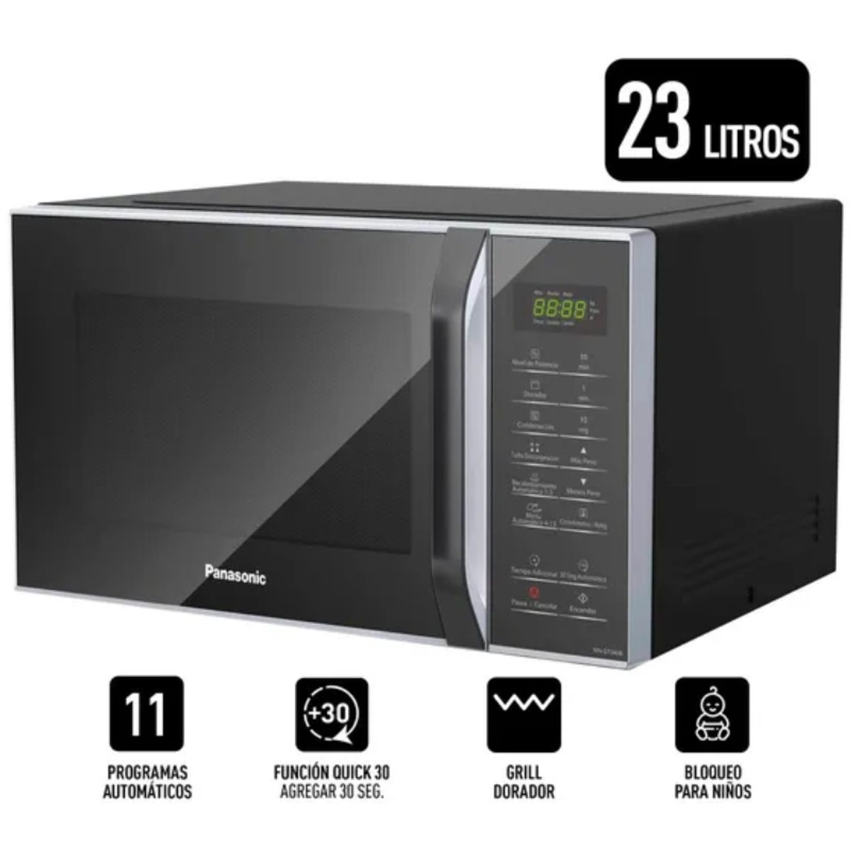 PANASONIC - Horno Microonda Panasonic NN-GT34JBRPK 23L